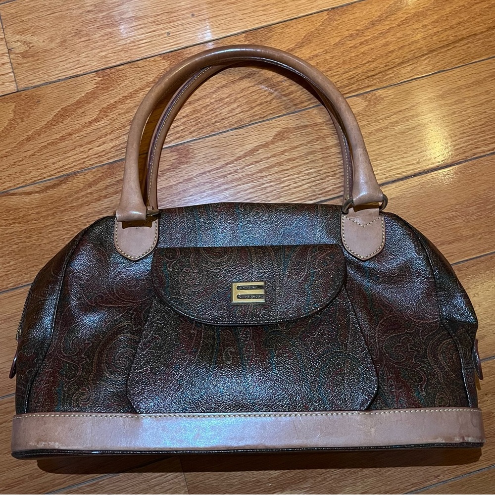 Etro Vintage Paisley Print Bowler Bag